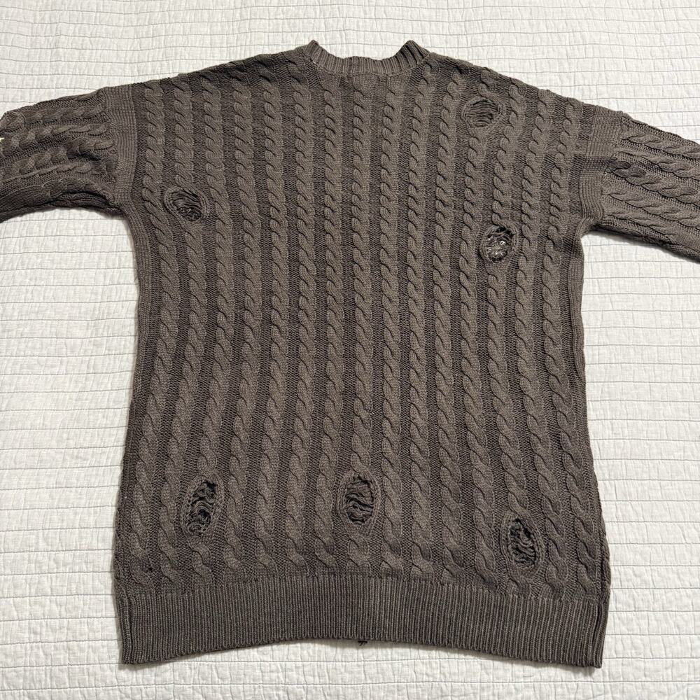 Thorn & Fable Mushroom & Frog Cable Knit Cardigan Size Large - Picture 7 of 7